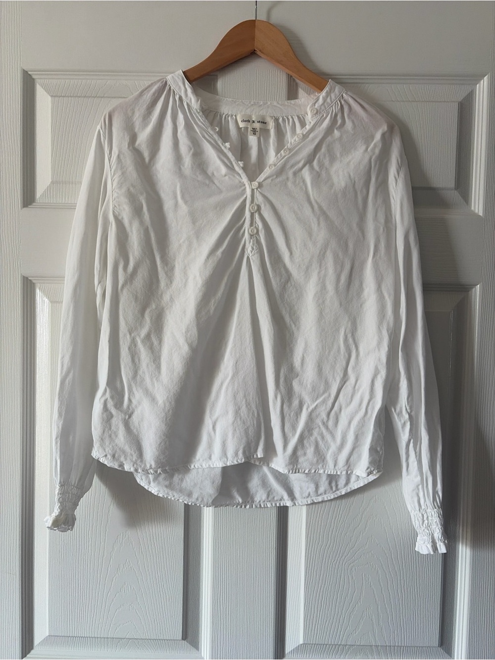 Cloth & Stone White Long-Sleeve Blouse XS